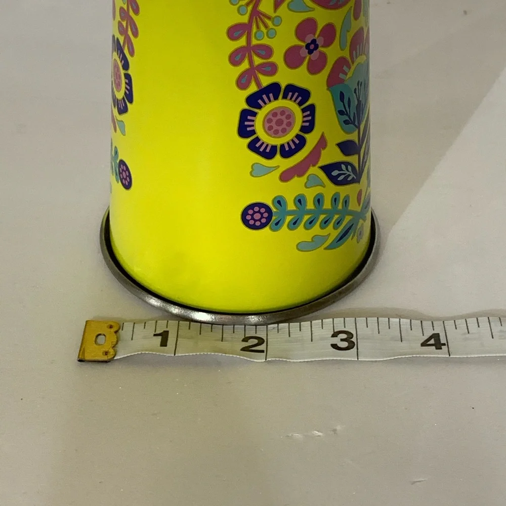 True Brands Blush Floral Stainless Steel Tumbler Cup Set of 6 Yellow